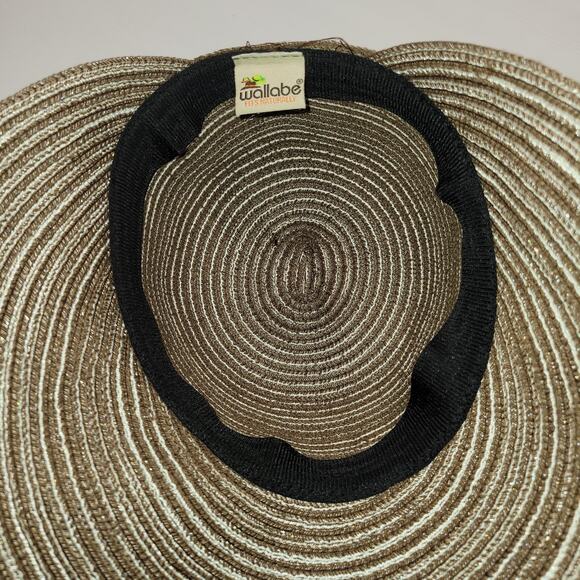 Straw Hat Visor Wallabe Womens One Size Brown Green Lightweight Foldable Travel - Picture 4 of 8